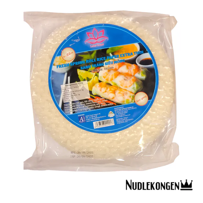 EKSTRA TYNT RISPAPIR FOR FERSKE VÅRRULLER - 400 GR